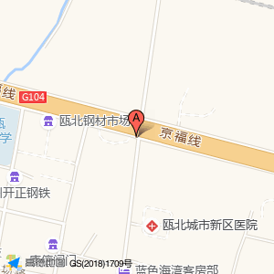 江北街与104国道辅路交叉口
